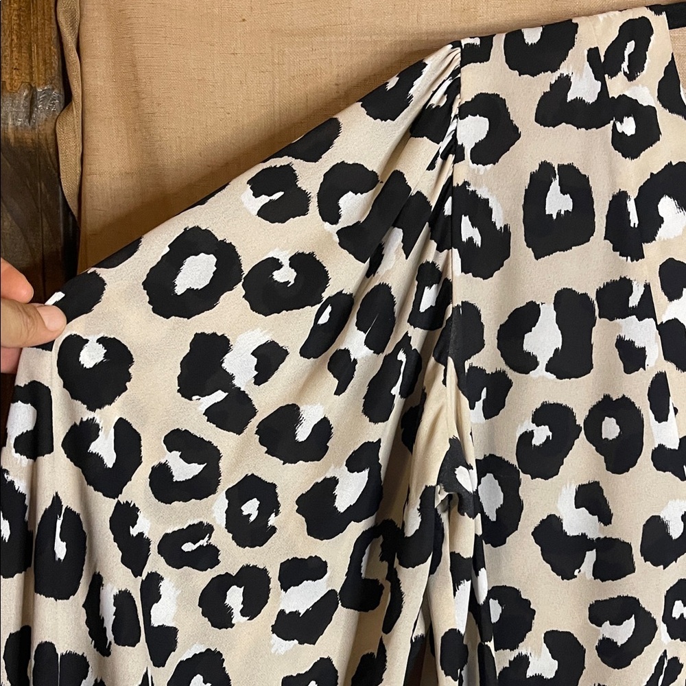 Adrienne Black and Cream Leopard Print Blouse - Picture 9 of 9